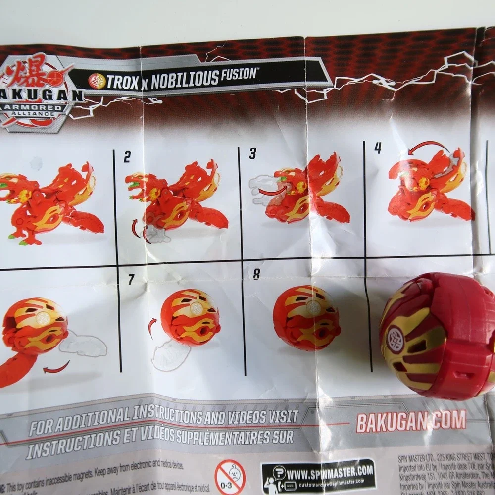 Spin Master Bakugan‎ Geogan Rising Falcron &Armoured Trox Nobilious Lot of 2